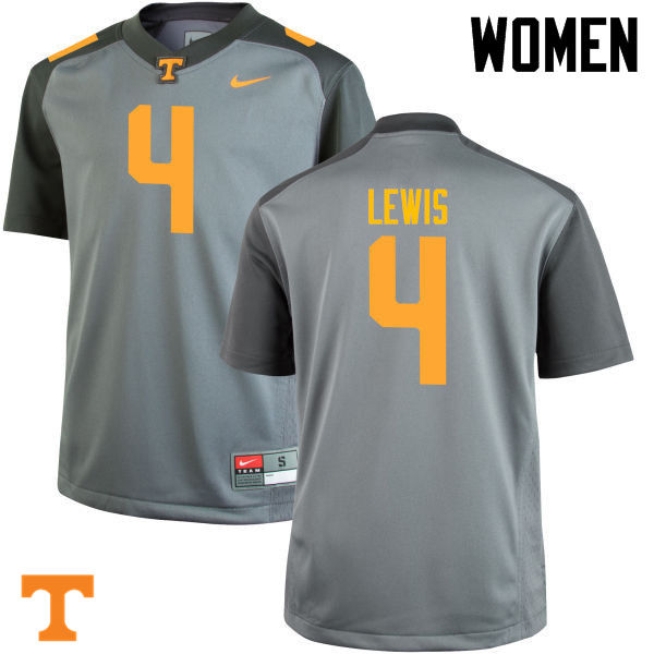 Women #4 LaTroy Lewis Tennessee Volunteers College Football Jerseys-Gray - Click Image to Close